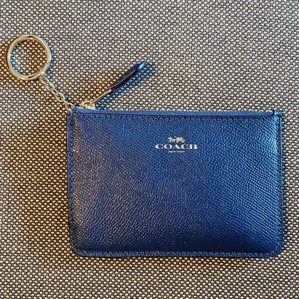 COACH Mini Coin Purse/Wallet in Crossgrain Leather